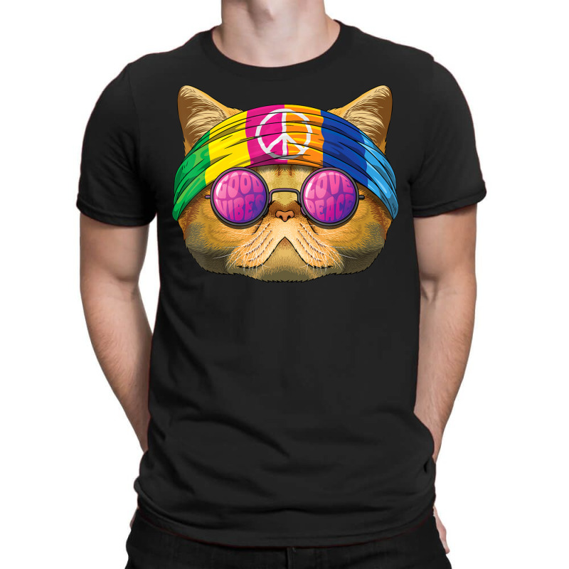 Hippie Exotic Shorthair Love Peace Sign 70s Hippie Cat T-Shirt by michaelyounger19 | Artistshot