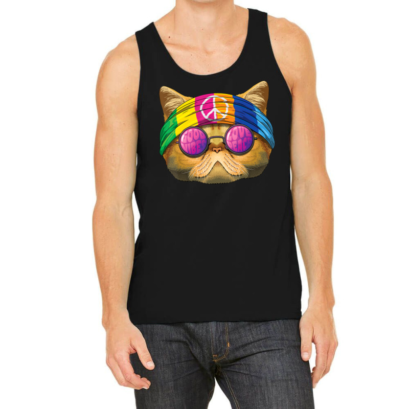 Hippie Exotic Shorthair Love Peace Sign 70s Hippie Cat Tank Top by michaelyounger19 | Artistshot