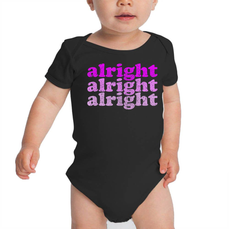 Retro Vintage 70s Pink Style Distressed 80's Alright Baby Bodysuit | Artistshot