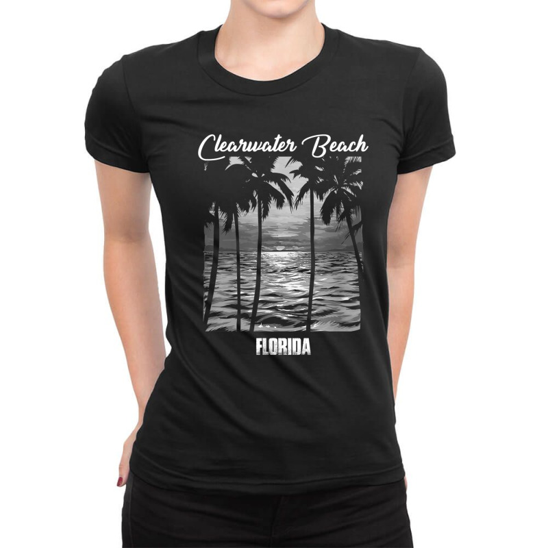 Clearwater Beach Souvenir  Florida Reminder Ladies Fitted T-Shirt by SandraMarianela | Artistshot