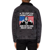 Trending I'd Love A Mean Tweet And 1.79 Gas Right Now Trump Unisex Sherpa-lined Denim Jacket | Artistshot