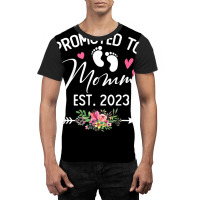 Promoted To Mommy Est 2023 Soon To Be Mom Flower Graphic T-shirt | Artistshot