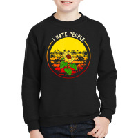 I Hate People Sassy Girls Sunflower Retro 70s Style Youth Sweatshirt | Artistshot