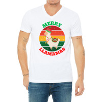 Trending Merry Llamamas-zmhjk V-neck Tee | Artistshot