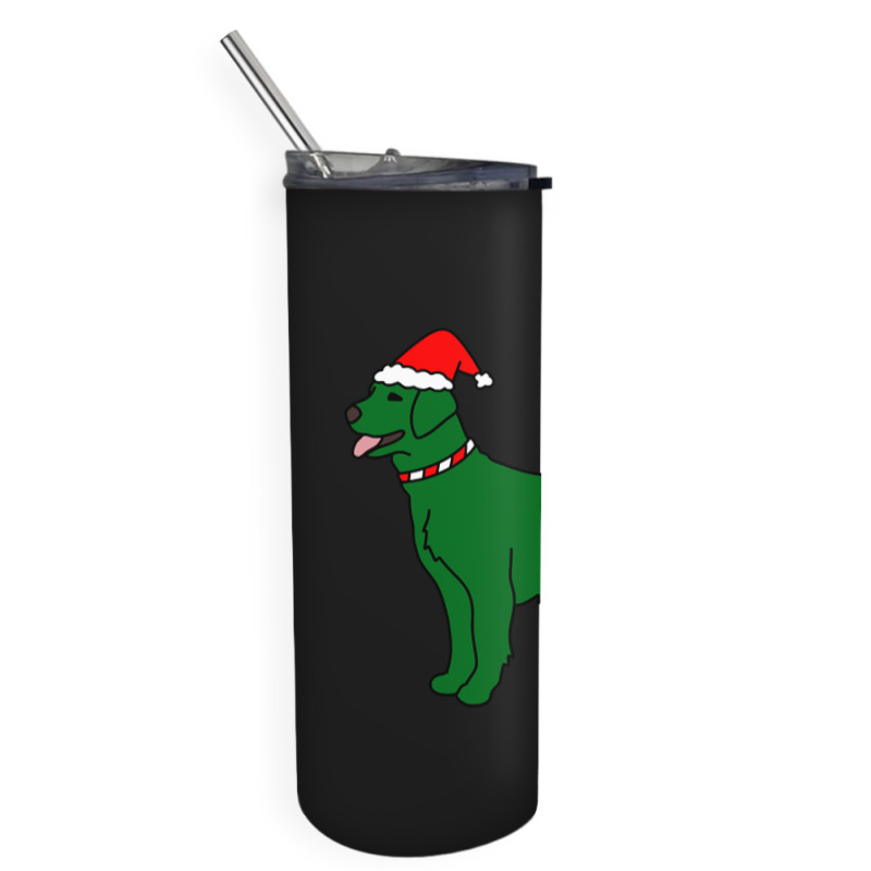 Green Christmas Dog Skinny Tumbler | Artistshot