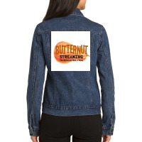 Butternut Streaming Service Home Of Tiny Secret Whispers Poster Ladies Denim Jacket | Artistshot