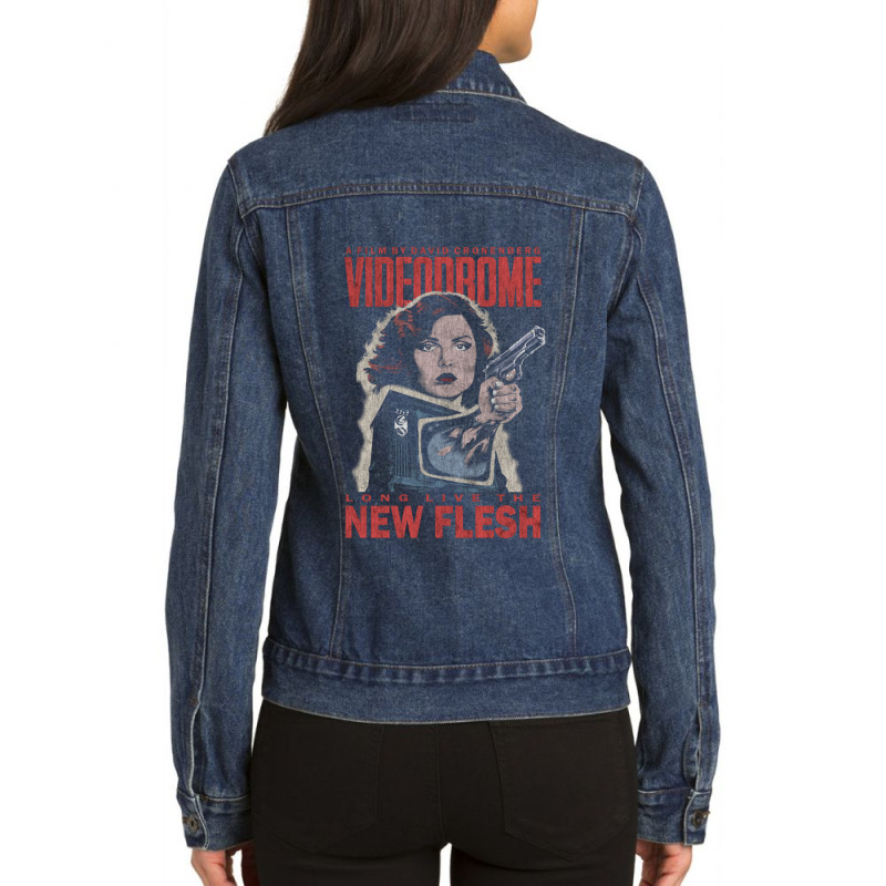 Videodrome (distressed) Ladies Denim Jacket by EvanWayneCofer | Artistshot