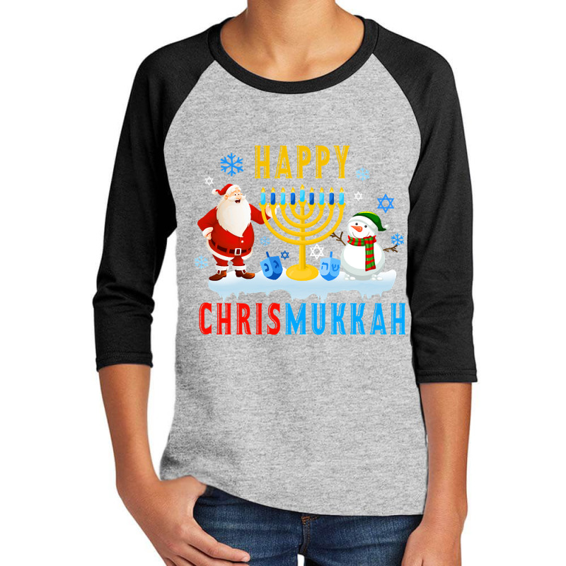 Happy Chrismukkah Merry Christmas Happy Hanukkah Youth 3/4 Sleeve | Artistshot