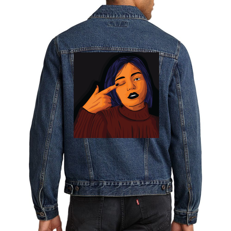 Make A Face Men Denim Jacket | Artistshot