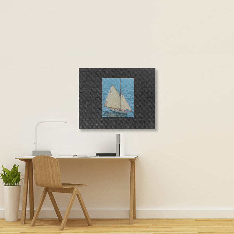 White Sailing Ship Landscape Canvas Print | Artistshot