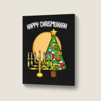 Happy Chrismukkah Christmas Hanukkah Channukah Portrait Canvas Print | Artistshot