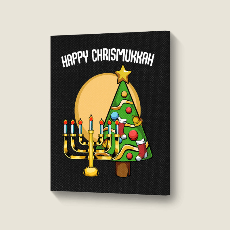 Happy Chrismukkah Christmas Hanukkah Channukah Portrait Canvas Print | Artistshot