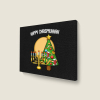 Happy Chrismukkah Christmas Hanukkah Channukah Landscape Canvas Print | Artistshot