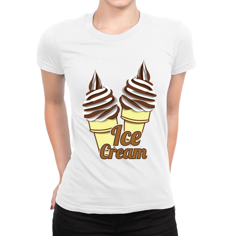 Ice Cream Chocolatte Cone Ladies Fitted T-Shirt by ririnai | Artistshot