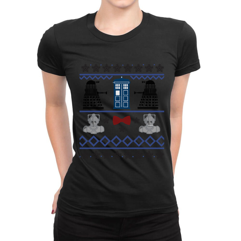 Doctor Who Ugly Sweater Season Ladies Fitted T-Shirt by Rios Arevalo | Artistshot