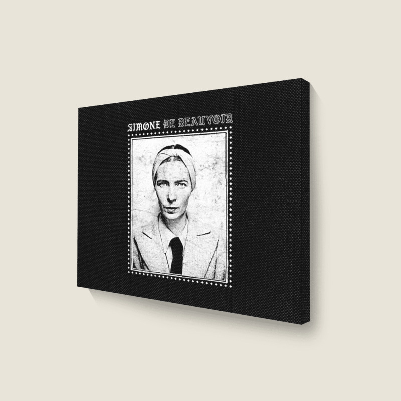 Simone De Beauvoir Faded Style Vintage Look Design Landscape Canvas Print | Artistshot