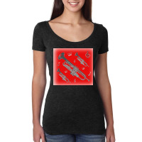 Come Blow Your Horn Charcoal Trumpets Against A Red Background Poster Women's Triblend Scoop T-shirt | Artistshot