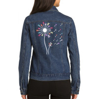 Trending Pi Day Symbol Dandelion Flower Math Teacher Ladies Denim Jacket | Artistshot