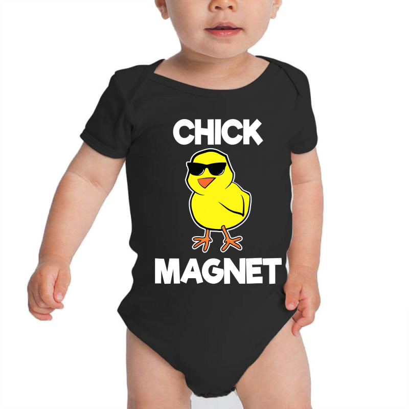 Chick Magnet  Funny Boys Kids Easter Cool Chick Baby Bodysuit by HANANELArtist | Artistshot