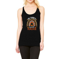 One Thankful Spanish Teacher Thanksgiving Bilingual Teacher Racerback Tank | Artistshot