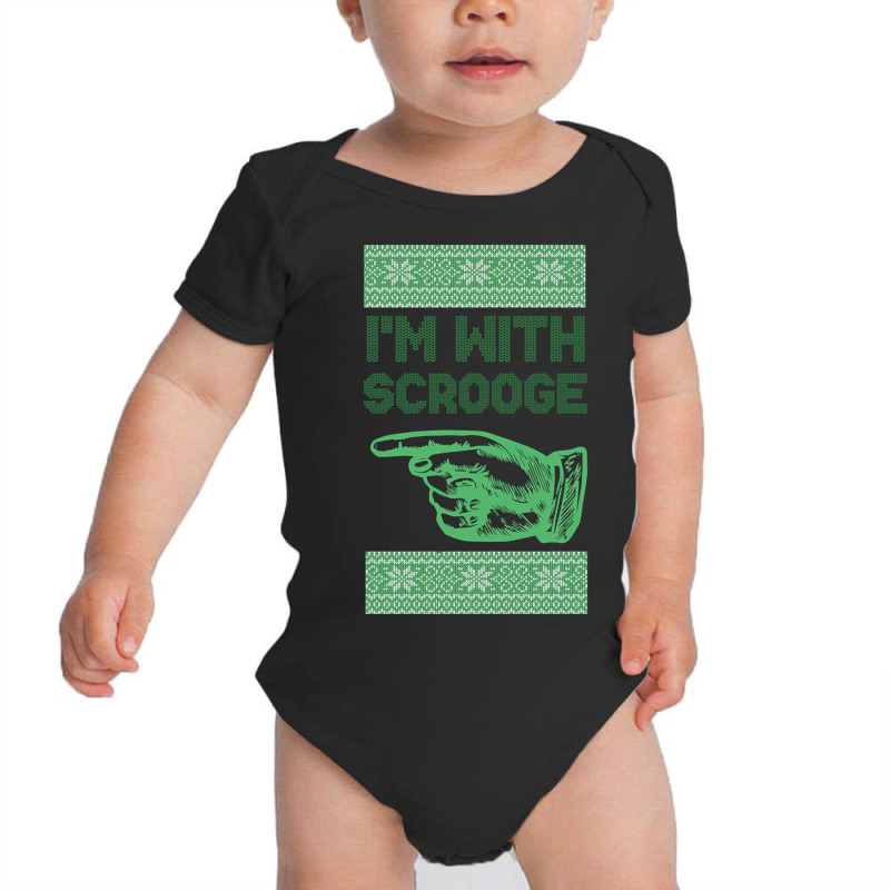 I'm With Scrooge - Scrooge Christmas - Green Baby Bodysuit | Artistshot