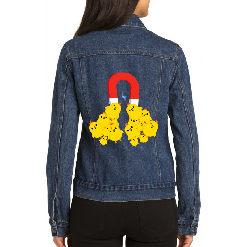 Chicks With Magnet Funny Chick Magnet Ladies Denim Jacket by PeterArtist | Artistshot