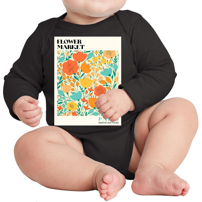 Flower Market Paris Long Sleeve Baby Bodysuit by dianesandoval | Artistshot