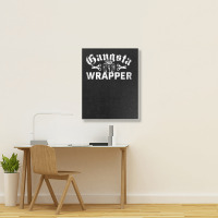 Gangsta Wrapper Funny Xmas Pun Christmas Holiday T Shirt Portrait Canvas Print | Artistshot