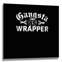 Gangsta Wrapper Funny Xmas Pun Christmas Holiday T Shirt Metal Print Square | Artistshot