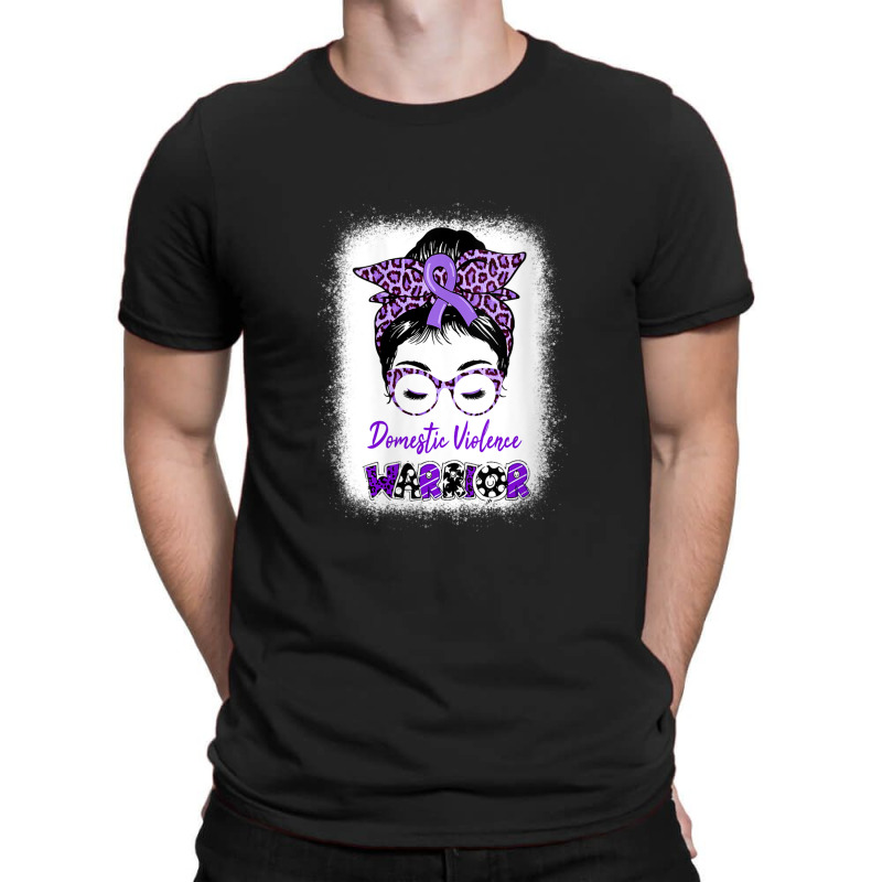 Womens Domestic Violence Awareness Warrior Purple Messy Bun V-neck T-shirt | Artistshot