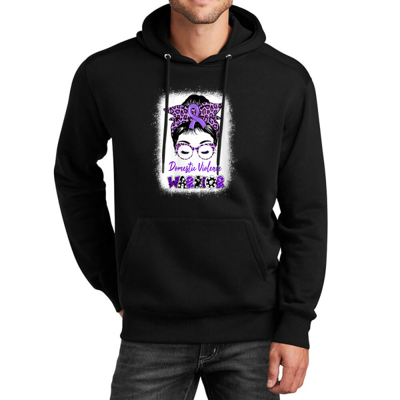 Womens Domestic Violence Awareness Warrior Purple Messy Bun V-neck Unisex Hoodie | Artistshot