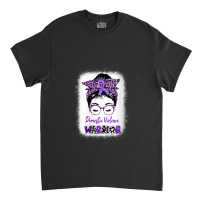 Womens Domestic Violence Awareness Warrior Purple Messy Bun V-neck Classic T-shirt | Artistshot