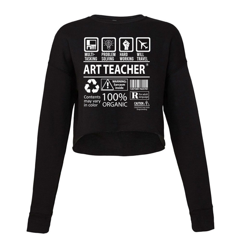 Art Teacher T Shirt - Multitasking Certified Job Gift Item Tee Cropped Sweater by macklinsampson | Artistshot