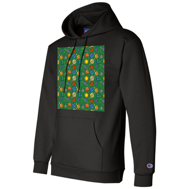 Planet Print  Space  Earth  Astronomy  Science  Green Aline Dress Champion Hoodie | Artistshot