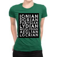 Music Theory Major Scale Modes Musician Ionian Poster Ladies Fitted T-shirt | Artistshot