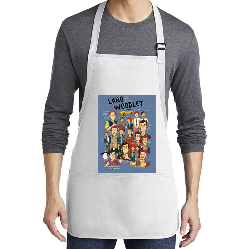 Lano And Woodley Compilation Blue Background Poster 70s Medium-length Apron | Artistshot