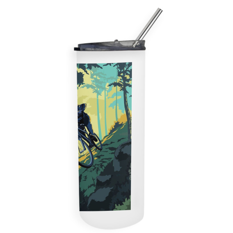 Retro Styled Mountain Bike Poster Art Skinny Tumbler | Artistshot