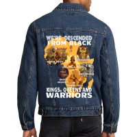 Black Royalty Black King S And Warriors Juneteenth _001 Men Denim Jacket | Artistshot