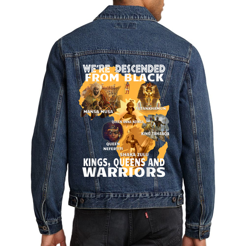 Black Royalty Black King S And Warriors Juneteenth _001 Men Denim Jacket | Artistshot