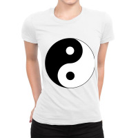 Big Yin Yang Black White Costume Cool Cute Christmas Gift Ladies Fitted T-shirt | Artistshot