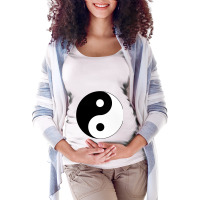 Big Yin Yang Black White Costume Cool Cute Christmas Gift Maternity Scoop Neck T-shirt | Artistshot