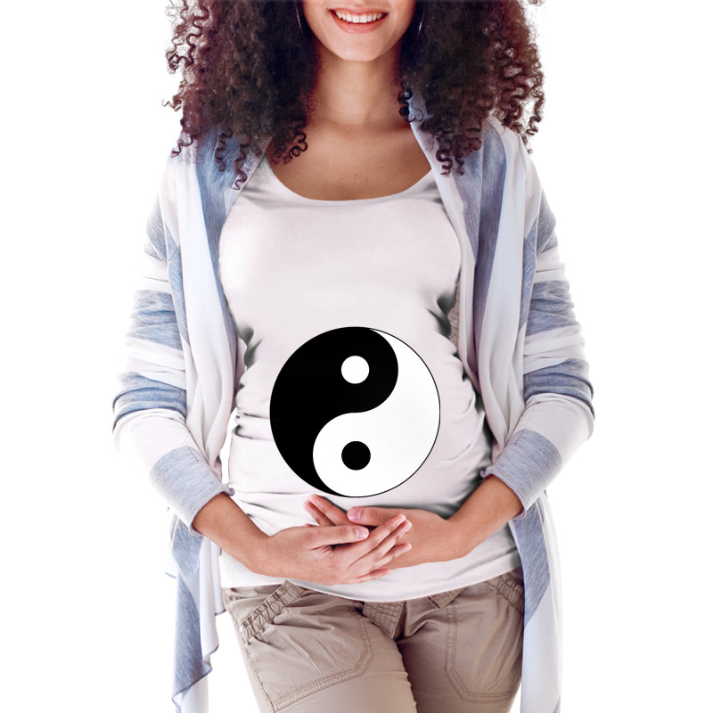 Big Yin Yang Black White Costume Cool Cute Christmas Gift Maternity Scoop Neck T-shirt by Rhonda | Artistshot