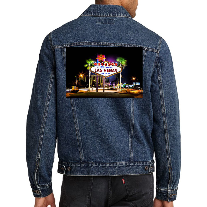 Las Vegas Sign Men Denim Jacket | Artistshot