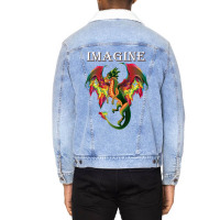 Trending Imagine Being A Dragon Breathing Fire Magical Wings Boys Men Unisex Sherpa-lined Denim Jacket | Artistshot