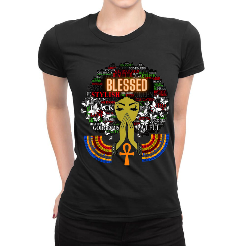 Blessed - The Lord Is My Strength And My Song African Ankh Ladies Fitted T-Shirt by SUSENLASS | Artistshot