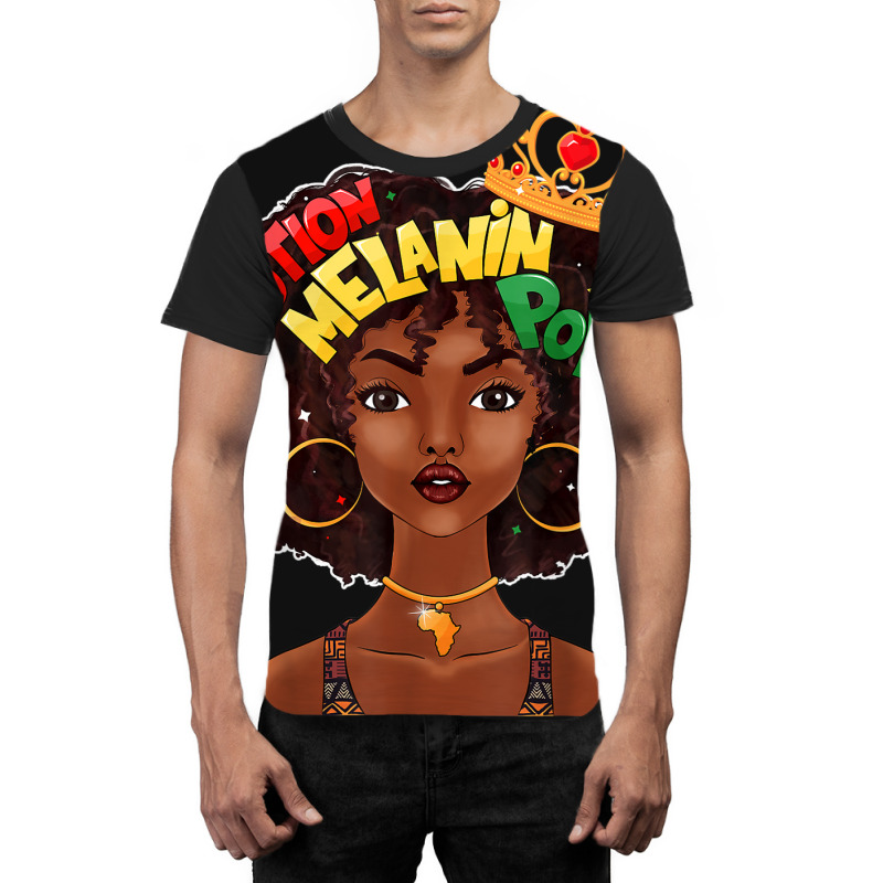 Caution Melanin Poppin Black Girl Magic African American Graphic T-shirt | Artistshot