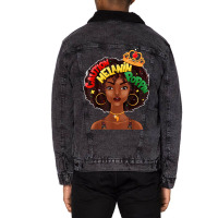 Caution Melanin Poppin Black Girl Magic African American Unisex Sherpa-lined Denim Jacket | Artistshot