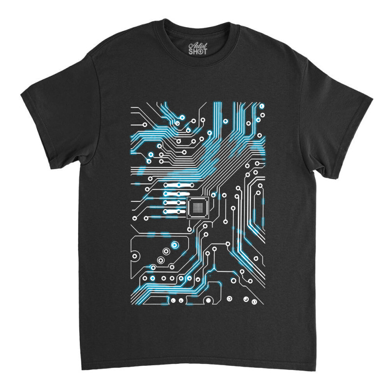 Chip Printed Circuit Cool Computer Techy Nerd Engineer Pullover Classic T-shirt by HANANELArtist | Artistshot