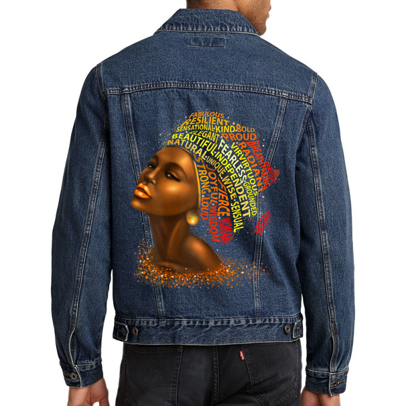 Womens Fearless Black Afro Women Natural Hair Melanin Poppin Men Denim Jacket | Artistshot