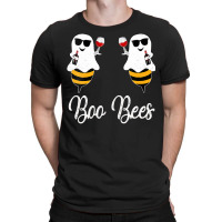 Womens Boo Bees Couples Halloween  Wine Drinking Women Party Vneck T-shirt | Artistshot